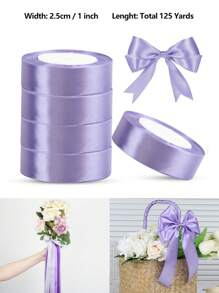 125 Yards/1 Inch Single-Sided 31-Color Solid Color Satin Ribbon Set, 125 Yards/1 Inch Wide Per Roll, Various Ribbons Suitable For Gift Wrapping, Christmas, Weddings, Parties, Flower Decorations