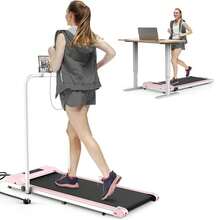 Homefitnesscode 2-In-1 Portable Under Desk Folding Treadmill For Home & Office 1-10 Km/H Cardio Exercise Walking Pad With/Without Handrail - UK Plug(220-240V) - View 18