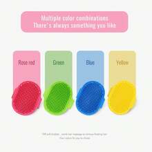 Dog Grooming Brush,Pet Shampoo Massage Bath Brush Comb With Adjustable Loop Handle For Grooming Short And Long Hair Cats And Dogs, 2pcs(Tapered Brush Head, Blue+Green) - 藍色+紅色 - 查看 6