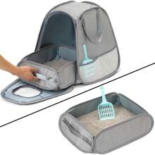 Collapsible Portable  Litter Box Standard Travel Lightweight, Leak-Proof, Sturdy, Prevent Litter Scatter Design Easy To Clean, Collapsible Travel Puppy , Portable  Playpen - 1 - View 6