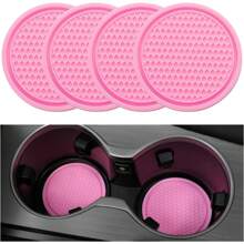 SINGARO Car Cup Coaster, 4PCS Universal Non-Slip Cup Holders Embedded In Ornaments Coaster, Car Interior Accessories, Black