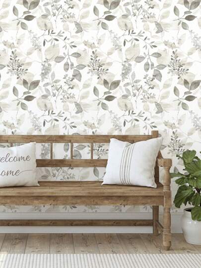 Roll Elegante Water Plant Leaves Wallpaper Peel Stick, Removable Wand Stickers, Beautiful Verlichting Background Murals Room Living Hallway ation Home Art Self Adhesive view 2