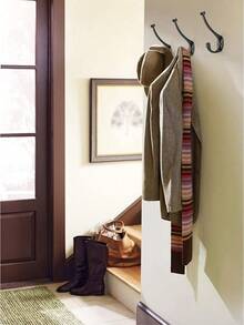 Amerock Adare - Gancho decorativo de pared tradicional de doble punta, color negro mate - Mate negro - Ver 3