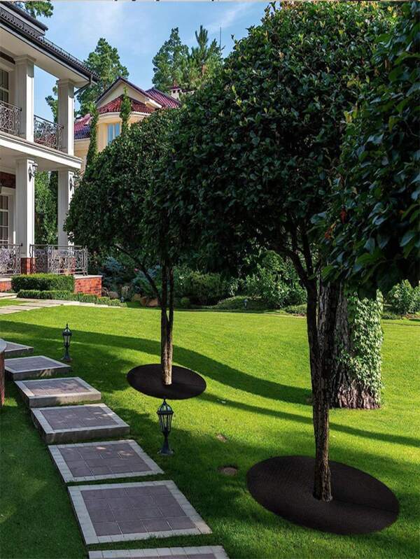 Outdoor Fruit Tree Plant Circular Proof Non-Woven Fabric, Gardening Grass Mulch Mat, Breathable Moisture Retaining Orchard Ground Cover