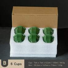 6pcs/Set Embossed Ceramic Tulip Cups (100ml) - Arabic Style Matcha And Coffee Cups, Suitable For Eid Al-Adha - Multicolor - View 12