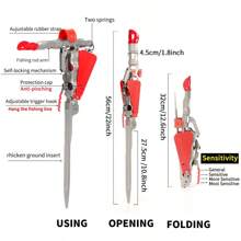[Suport automat pentru undiță de pescuit] Suport automat pentru undiță din oțel inoxidabil cu arc - Suport pliabil pentru undiță cu sensibilitate reglabilă pentru pescuit pe țărm, lacuri, iazuri și râuri