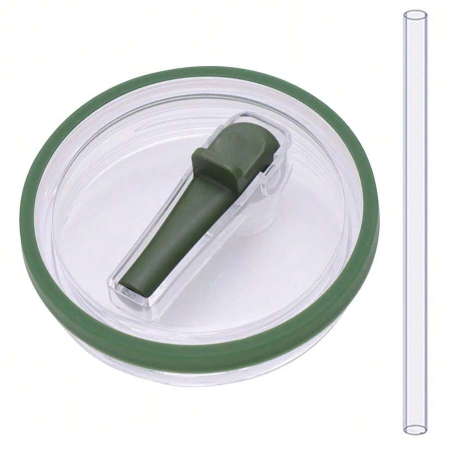 40Oz Tumbler Flip Straw Lid Replacement Spill Proof Reusable Tumbler Cover Splash Resistant Reusable Straw Cap For 40oz - Màu xanh lá cây đậm - Xem 1