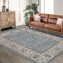 strundghti 2*6ft/5*7ft/8*10ft/9*12ft/10*13ft Area Rugs Washable Rugs Low Piles Indoor Rugs, Non Slip Stain Resistant Soft Carpet For Living Room Bedroom, Foldable Pet Friendly Area Rug - 藍-10*13FT - 查看 3