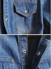 春夏新款休闲牛仔长袖衬衫