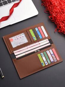 Men's Long Wallet, Fashion Clutch Wallet, PU Leather Long Wallet With Multiple Card Slots, Unisex Purse For Money/Cards/Coins/Tickets/ID, Travel Formal/Business Formal - Multicolor - View 5
