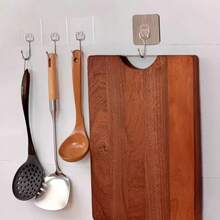 KIT 12 Adhesive Hooks/Multifunctional Wall Stickers Home Kitchen Bedroom Bathroom Organized - 銀色 - 查看 4
