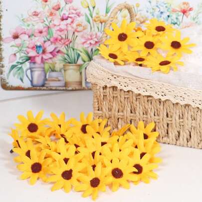 10/20/30 件人造向日葵头，高品质抗氧化人造花，家居装饰，房间装饰，秋季装饰，新娘送礼会，花园装饰，DIY 剪贴簿工艺品，花园织物插花，婚礼，排灯节，复活节 - 简单的 DIY 和悬挂装饰