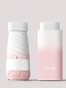1pc Small Folding Umbrella, Mini Pocket Waterproof Portable Travel Umbrella, Sunshade Umbrella Women Sunscreen UV Sunscreen Umbrella 2 In 1 Mini Six Fold Ultra Light Compact Portable, Mini Travel Umbrella, Compact Portable Sunny And Rainy Dual Purpose Umbrella, Wind Shade, 99% UV Protected, Suitable For Both Men And Women, Durable Structure, Sunscreen And Rainproof