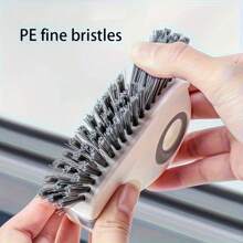 1 pieza Cepillo limpiador de guías de ventanas 2 en 1, cepillo extraíble para umbral de puertas y ventanas, limpiador de esquinas de cristal, limpiador de plástico no eléctrico para bordes y ranuras de ventanas