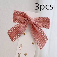 1-10pcs Ethereal Lace Bowknot Hair Clips, Side Bangs, Lolita Style, Ponytail Holder, Sweet & Cute ,Hair Accessory ,School Accessories - Lace Pink Bow Hairpin - View 20