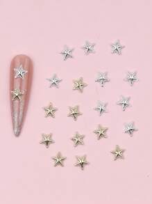 30pcsY2K Mini Starfish Five-Pointed Star Gold And Silver Randomly Mixed Nail Accessories DIY Nail Supplies