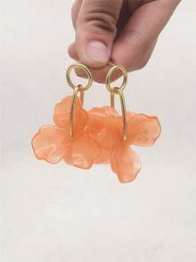 1 对紫色亚克力花瓣吊坠耳环，复古时尚个性化欧美风格耳环首饰，适合女士和女孩派对婚礼周年纪念 - 紫色 - 查看 10