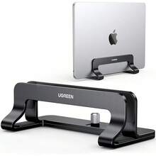 Soporte Vertical para Laptop para Escritorio, Base Stand Porta Ajustable para Ordenador Portátil, Soporte de Escritorio de Aluminio Compatible con Air Pro, Microsoft Surface Laptop - Negro - Ver 13