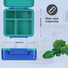 Caja de almuerzo tipo bento con 4 compartimentos, 100% a prueba de fugas, apta para microondas y lavavajillas, de vuelta a la escuela, útiles escolares