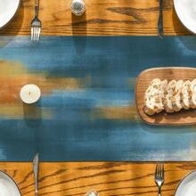 Orange Blue Abstract Modern Art Table Flag, Seasonal Farmhouse Style Kitchen Dining Table Decoration Home Party Decoration