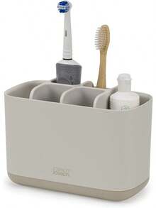 Tooth Brush Holder Joseph Joseph EasyStore Stainless-Steel Toothbrush Holder Bathroom Storage Organizer Caddy, Small - Màu mộc - Xem 12