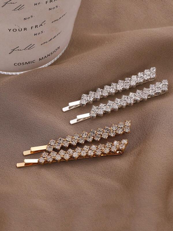 1 Paio di fermagli per capelli semplici ed eleganti decorati con strass, accessori per capelli, mollette, molletta a scatto, fermagli per capelli, fermagli per capelli