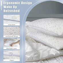 Bed Pillows For Sleeping 4 Pack,Queen Size Cooling Pillows Set Of 4,Top-End Microfiber Cover For Side Stomach Back Sleepers(Black) - Memory Pillow - View 4