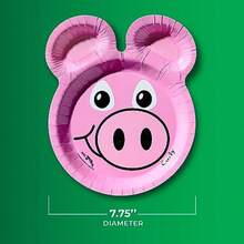 Platos de papel de la edición fiesta de Amigos del Zoológico con diseños surtidos de animales de 7.75 pulgadas con dos compartimentos para mojar, paquete de 20 unidades - Multicolor - Ver 2