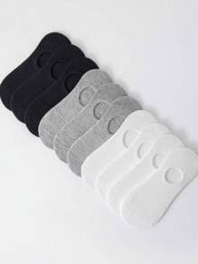 5/10 pares de calcetines invisibles con rayas para mujer, en negro, blanco y gris