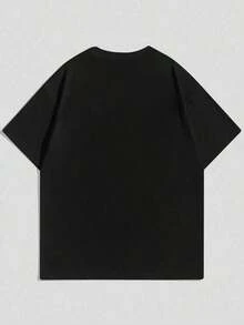 Men's Simple Red Bull Deadpool Graphic Round Neck Short Sleeve Black T-Shirt, Summer - màu đen - Xem 2