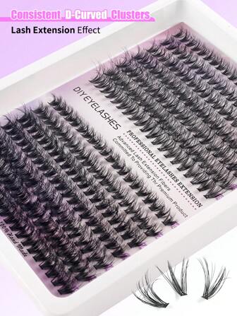 Fluffy Eyelash Cluster Kit 30D40D Dikke Wimper Extension Kit 280 stuks Links/Rechts Cluster Wimper Extension Kit D Gekruld Dik Extra Groot Wimper Cluster Wimper Extension Kit Individuele Wimper Cluster D Krul, 10-16mm Mix Wimper Clusters Met Wimper Bond En Verzegeling En Wimper Applicator Tool Voor Zelf Aanbrengen Thuis
