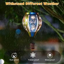 Starsoul Hot Balloon Solar Lantern With Flower Projection Metal Outdoor Waterproof Hot Balloon Solar Lights Hanging Lantern For Garden Yard Patio Decor - Metal-dragonfly - View 3