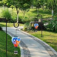 Starsoul Hot Balloon Solar Lantern With Flower Projection Metal Outdoor Waterproof Hot Balloon Solar Lights Hanging Lantern For Garden Yard Patio Decor - 紮染-B-2 包 - 查看 7