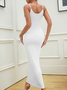 Lace Splicing Shaping Bodycon Halter Dress Package Hip Bodycon Dress Micro Shaping Bottoming Skirt Sexy Thin Ladies Underwear Daily Outer Wear Party Bottoming (Micro Shaping Semi-Transparent) - White - View 2