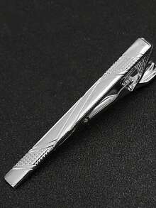 1 pieza Pinza de corbata formal plateada para hombre, barra de corbata de moda adecuada para corbata regular, corbata de boda, corbata de negocios, accesorio de moda para hombre - Plateado - Ver 20