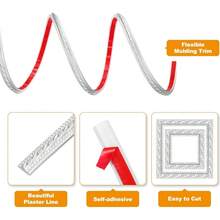 5米PVC软弧拱形线条，适用于欧式石膏天花板、弧形装饰框架、家居装饰贴纸 - 彩色 - 查看 5