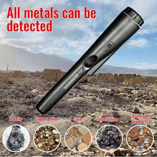 Detector de metales portátil, pinpointer de metal IP66 resistente al agua con indicador LED/luz de alarma/escaneo de 360°/funda, para encontrar monedas, reliquias, joyas (batería no incluida)