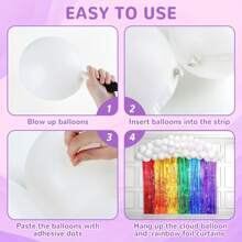64pcs Rainbow Party Balloon Wreath, Rainbow Cloud Backdrop, Birthday Photo Booth Props, Arch, Tassel Curtain, For Boys, Girls, Kids Birthday, Wedding, Baby Shower, Nursery Decoration