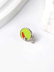 1pc Simple Unique 925 Sterling Silver Enamelled Guacamole Charm DIY Women Fine Jewelry Gift