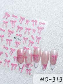 3 fogli di adesivi 3D per unghie, fiocchi, decorazioni per unghie, deliziosi fiocchi di seta, decalcomanie per unghie in stile Y2K, accessori per manicure kawaii