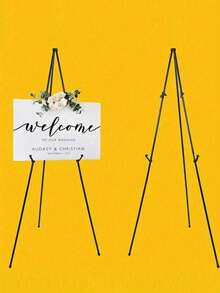 1pc 63" Easel Stand For Wedding Sign,Iron Folding Easel Display Stand,Welcome Poster Stand,Collapsible Tripod Design,Display Easel Stand With Storage Bag,Foldable Portable Ground Easel,Wedding Photo Frame KT Board Advertising Floor Stand,Portable Display Stand - Multicolor - View 8