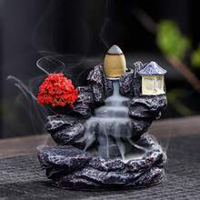 1 pieza Quemador de incienso de resina de alta calidad, quemador de incienso creativo con reflujo de humo, decoración del hogar y decoración de aromaterapia - Multicolor - Ver 12