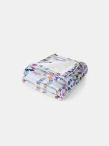 Ultraweiche, warme, leichte Flanelldecke - bunter Retro-Patchwork-Stil - geeignet für alle Jahreszeiten, ideal für Zuhause, Reisen, Camping, Sofa, Bett und Büro-Schlafzimmer Dekoration