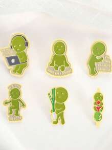 6 piezas Pines de esmalte lindos con broches de dibujos animados de animales, pines de solapa, insignias para mochila, accesorios de disfraces, joyería de moda, regalos