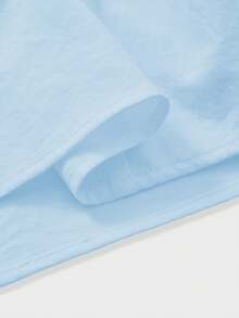 Floreya Solid Color Casual Elegant Woven Fabric Zip Up Dress, Suitable For Dates, Parties, Weddings In Spring/Summer - Baby Blue - View 10