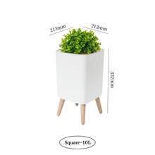 Cubo de basura de pie alto de madera para baño, cubo de basura creativo para cocina con cubierta de prensa, contenedor de basura para inodoro y sala de estar - estilo C-8L - Ver 8