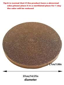 PETSIN 寵物用品貓躺墊,帶可更換墊子,圓形瓦楞紙抓板貓窩,貓咪玩具