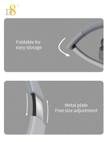 D8 头戴式耳机，无线和有线可折叠耳机内置麦克风，Micro SD 卡插槽 - （隐形）成人儿童男女 10 小时播放时间可折叠头戴式耳机带麦克风，深低音立体声耳机带柔软记忆蛋白耳罩，适用于 /Android 手机/PC - 灰色 - 查看 10