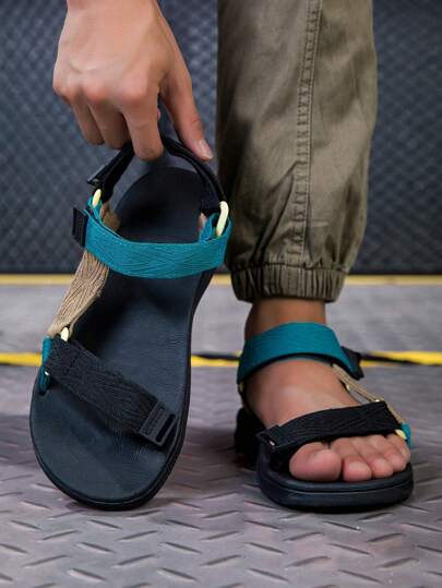 Men's Fashionable Open-Toe Breathable Sandals, Comfortable Anti-Slip Casual Shoes Suitable For Outdoor Hiking And Trekking Activities, Spring/Summer