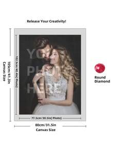 定制 5D DIY 钻石画套装,尺寸可选 - 个性化您的照片、圆形钻石、亚克力工艺、独特的定制照片礼物 - 非常适合家居装饰和情人节 - 彩色 - 查看 57